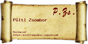Pöltl Zsombor névjegykártya